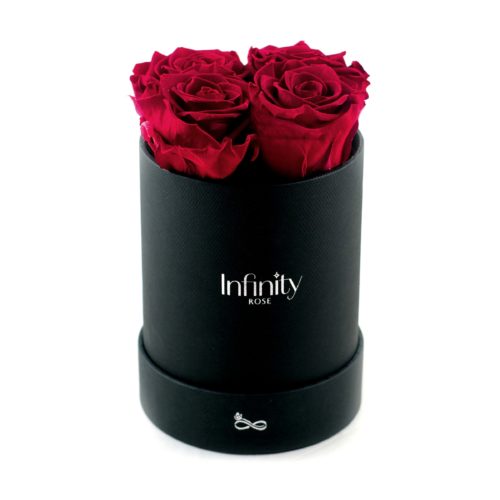 src="flower-box-mini.jpg" alt="średni flowerbox ciemno różowe róże czarne pudelko ">