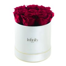 Czerwone wieczne róże biały duży flower box Infinity Rose - Vibrant Red