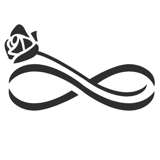 Logo Infinity Rose symbol nieskończoności z wieczną różą
