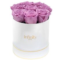 Fioletowe wieczne róże biały duży flower box Infinity Rose